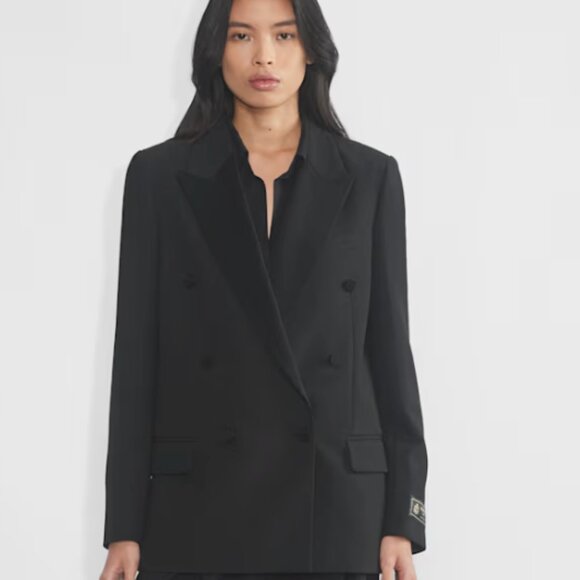 NEW Aritzia Black Don Double-Breasted Blazer - Picture 1 of 4